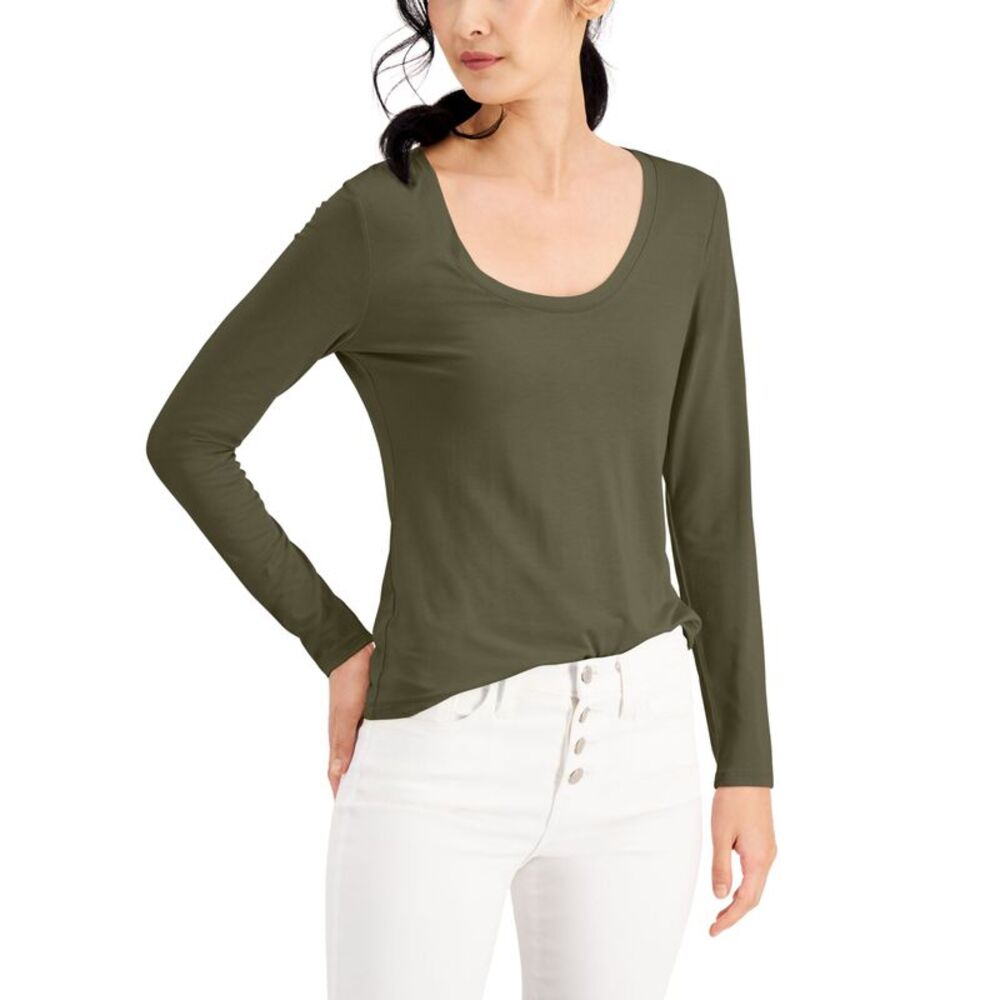 INC International Concepts International Concepts Womens Scoop Neck Top